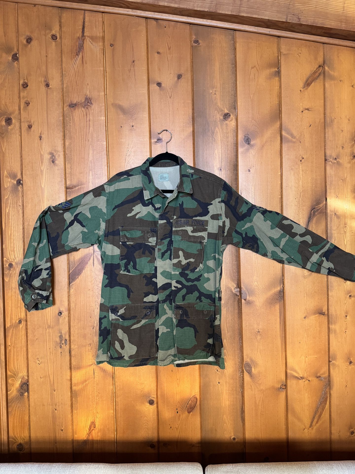 Authentic U.S. Air Force Woodland Camo BDU Jacket – Medium Long