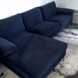 Sectional Couch Dark Blue