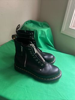 Dr. Martens Doc 1460 Twin Zip Combat Boots Womens Size 6 Black Leather size~6 in great condition