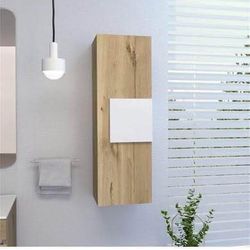 New assembled Medicine Cabinet Single Door 3 Shelves in Light Oak/White