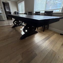 Rectangular Dinner Table /w Six Chairs - Adjustable