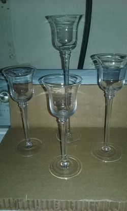 4 Crystal candle holders