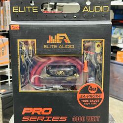 Elite Audio EA-PROK4 Pro Series 100% OFC Copper 4 Gauge Amp Kit | True Gauge Complete Amp Wiring Kit | Elite Audio