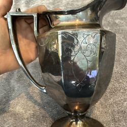 Vintage Silverplate Pitcher – Victorian Style – Heavy, Ornate – No Maker’s Mark