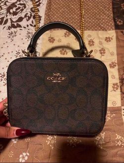 Coach Box Crossbody Bag In Signature Canvas Brown