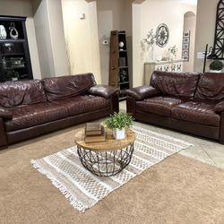 Italian Leather Couch and Loveseat 