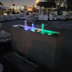 Concrete Large Rectangular Planters or Water Fountain / Cement Backyard Patio Garden Planter Pots / Outdoor Fountains