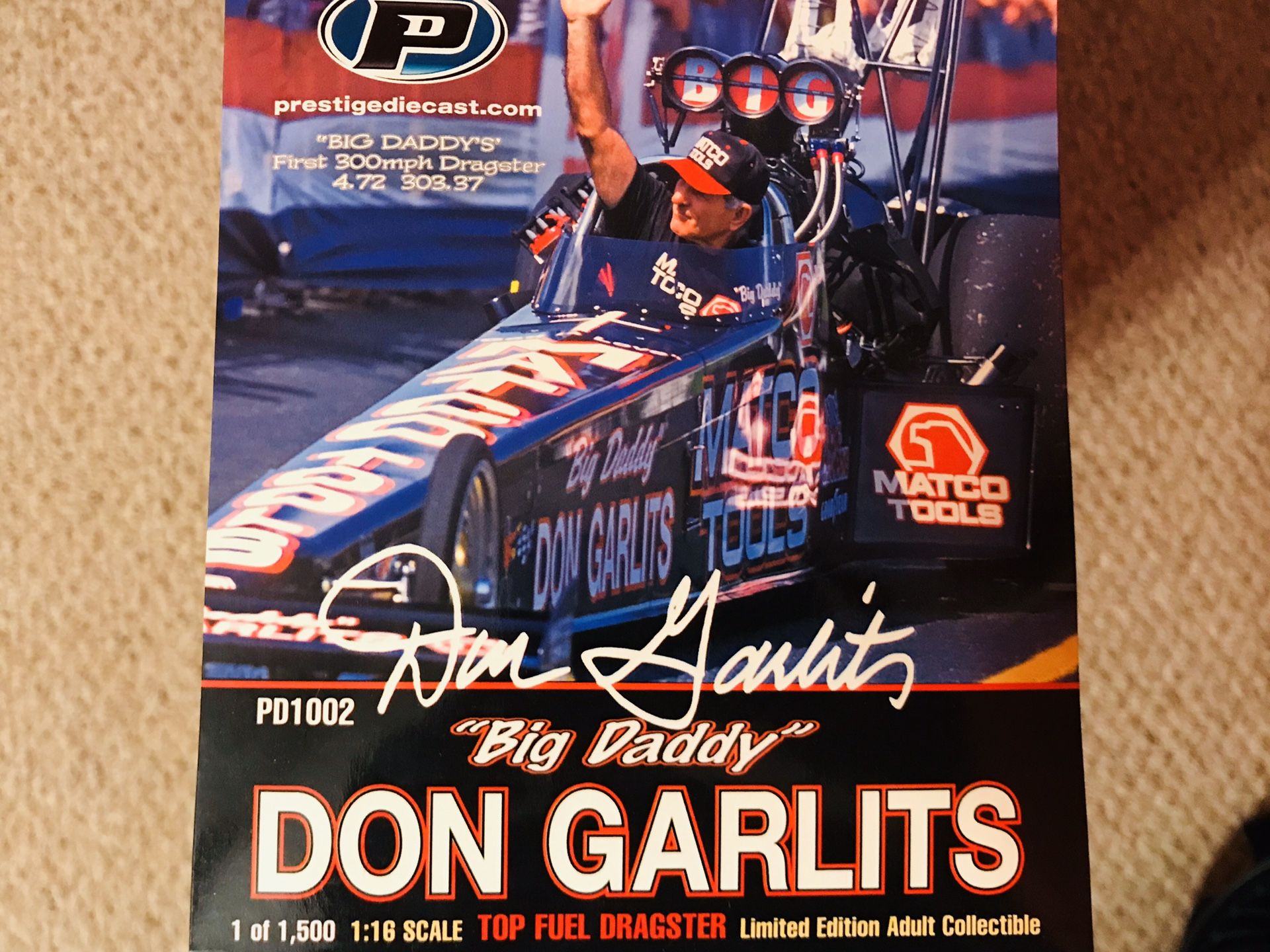 Big Daddy Don Garlits Autographed 1:16 Scale DieCast Top Fuel Dragster