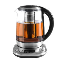 Mecity Electric Tea Kettle With Removable Infuser, 9 Preset Brewing Programs, Temperature Control, 2 Hours Keep Warm, Borosilicate Glass, 1.7 Liter, 1