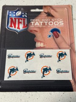 New NFL Miami Dolphins Peel and Stick Tattoos