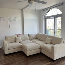 New 99x99 Sectional Couch With Ottoman / Free Delivery 