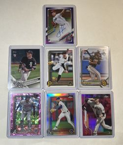 LOT OF 7 BASEBALL CARDS TOPPS ROOKIES SKENES AUTO JAMES WOOD