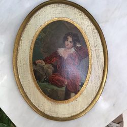 Vintage Oval Wooden Wall Decor: Son Of Earl Of Durham (Made in Italy)