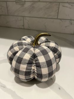 Buffalo Plaid Fabric Pumpkin Decor