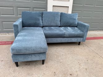 Blue Sofa with Reversible Chaise