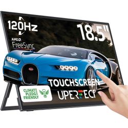UPERFECT Portable Monitor 18.5-inch 120HZ Touchscreen 100% sRGB w/VESA & Stand 180° Adjustable Ultra-Slim & Lightweight Frameless FHD FreeSync IPS HDR