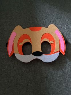 Felt Animal Fox Mask in Tan, Orange, Pink & White