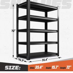 Metal Adjustable Shelving Unit, Utility Garage Organizer Shelf for Basement, Pantry, Kitchen, Warehouse
