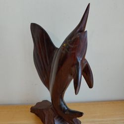 Wood Carved Fish Beach Sculpture Marlin ArtSwordfish