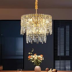 3 Tier Crystal Modern Gold Crystal Chandelier Lighting