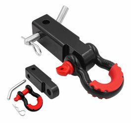Shackle Hitch for 2" Receivers,15+ton Break Strength, 5/8" Screw Pin Included, 3/4" D Ring Shackle,