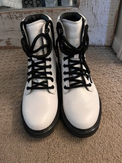 Sorel White Waterproof Combat Boots