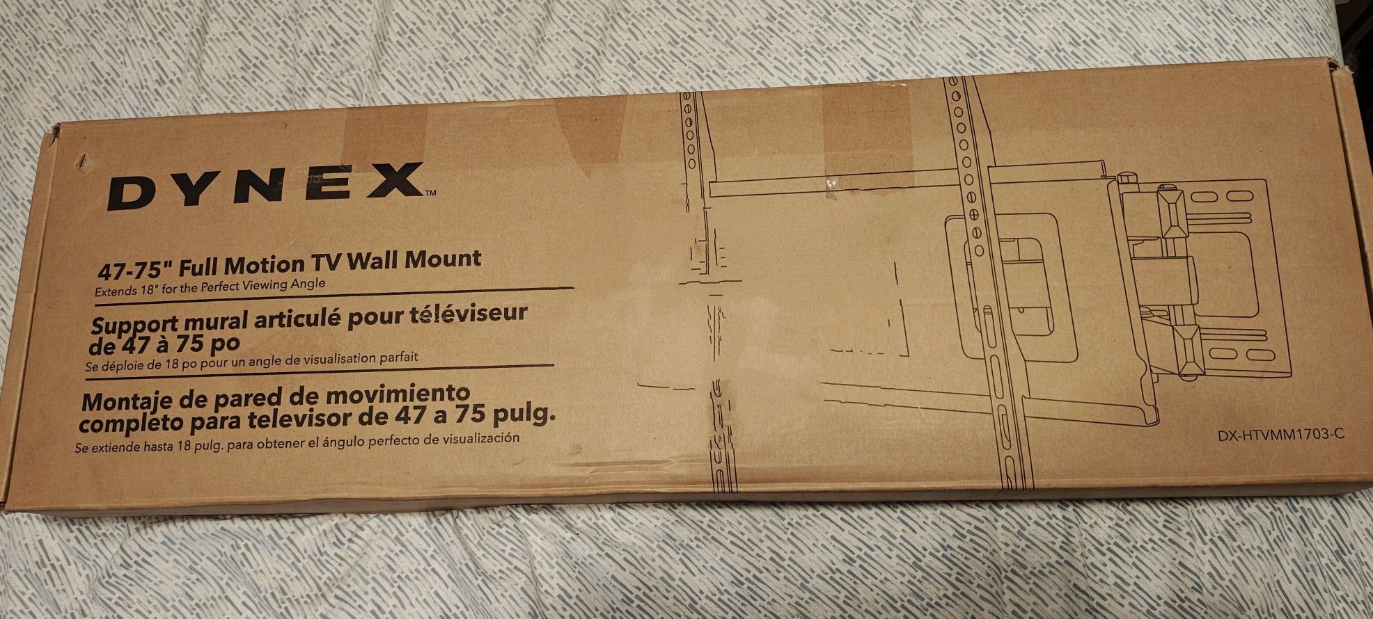 Dynex full motion TV wall mount 47" - 75"