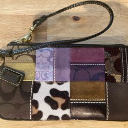 Coach Wristlet- Patch work 