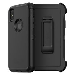 iPhone X Defender Tough Case & free Tempered glass