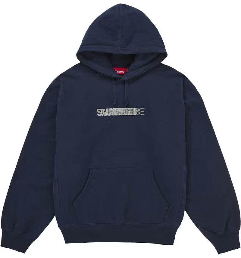 supreme swarovski motion logo hooded sweatshirt navy XL
