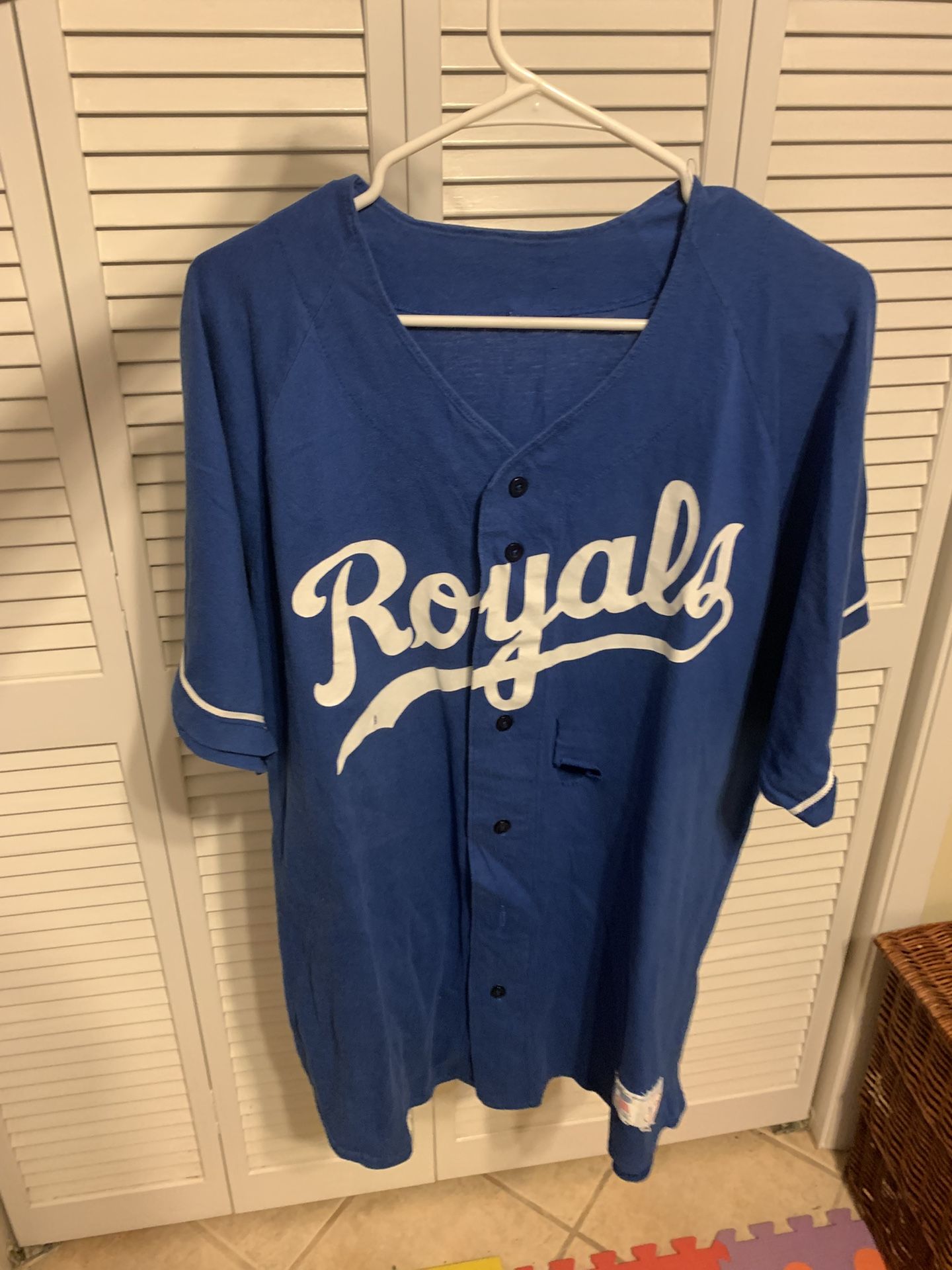 VTG Kansas City Royals Russell Athletics MLB Blue Jersey Size XL Pre Owned Fair