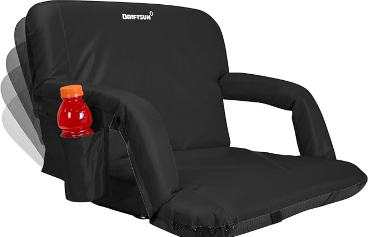 Driftsun Extra Wide Stadium Seats with Back Support - Deluxe Foldable Stadium Chairs for Bleachers - Folding Waterproof Sport Chair Easy to Transport