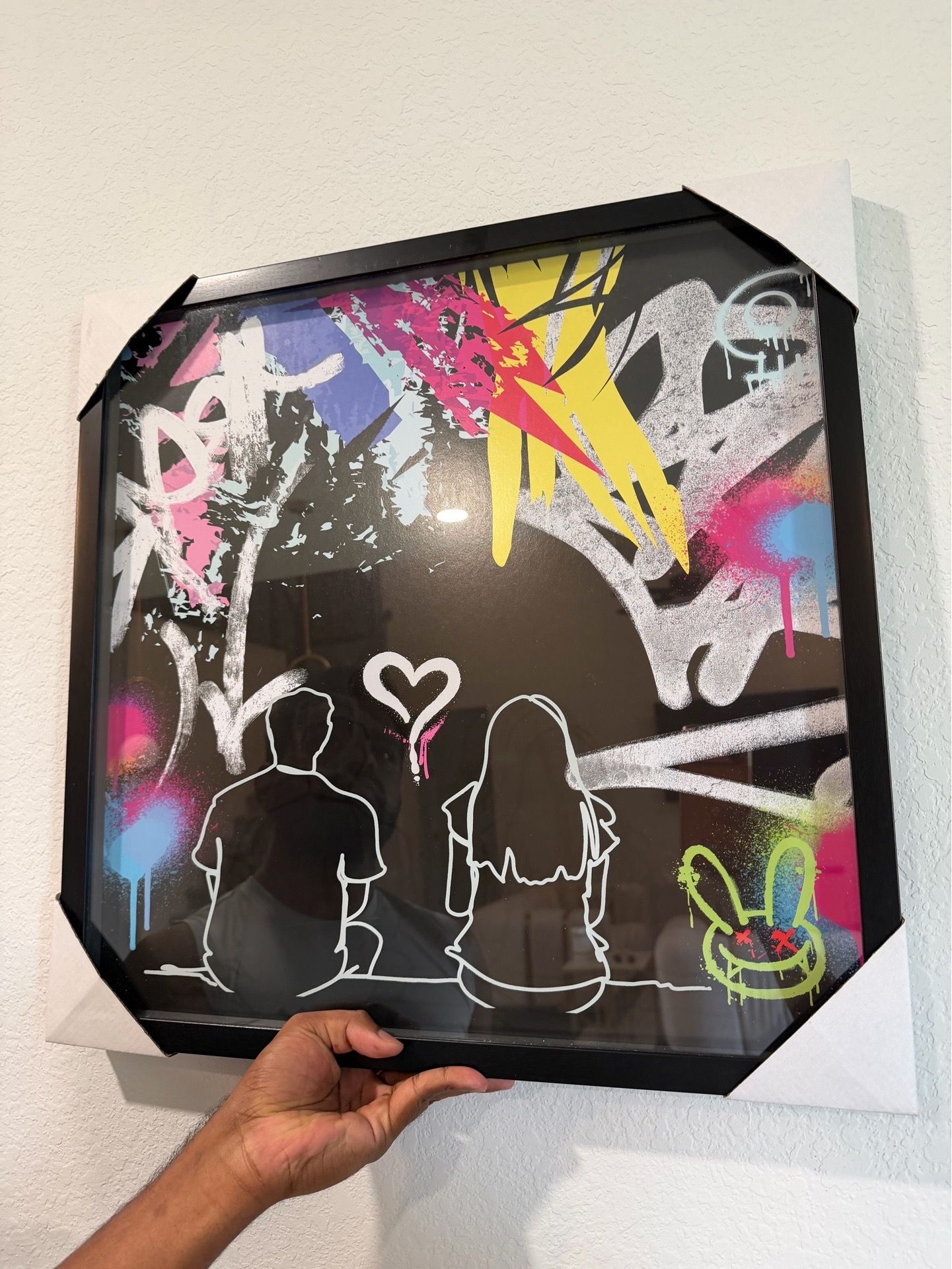Modern Graffiti Wall Art Framed Canvas