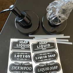 Screw On Lids (w/stickers) To Turn Kerr Or Ball Jars Into Soap And Lotion Dispensers 