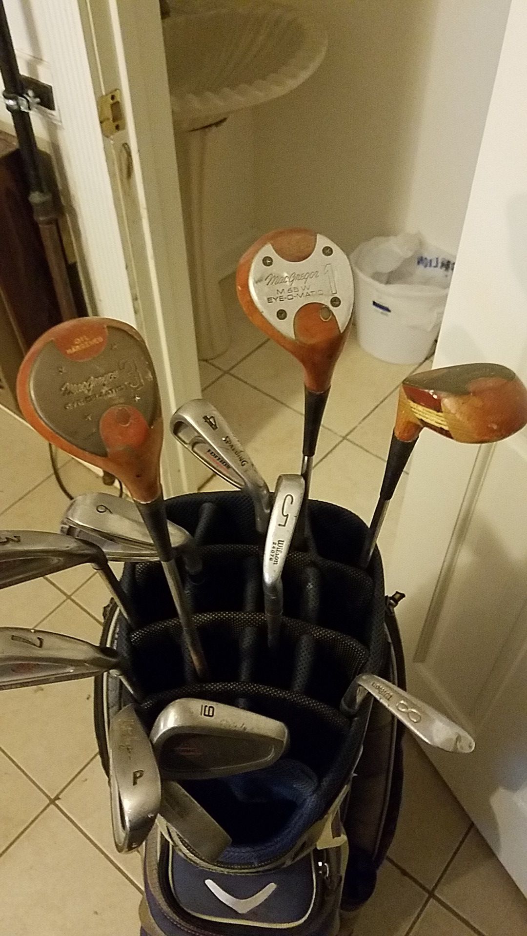 Assorted and MacGregor golf clubs