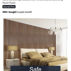 NeatiEase Wood Slat Acoustic Wall Panels — 4 Piece Set (96” x 12.6”) – Walnut