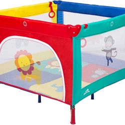 Kinbor Baby Play Portable Playard Play Pen with Mattress Safety Baby Playard with Door Activity Center for Toddler Boys Girls Fun Time 39inch x 39inch