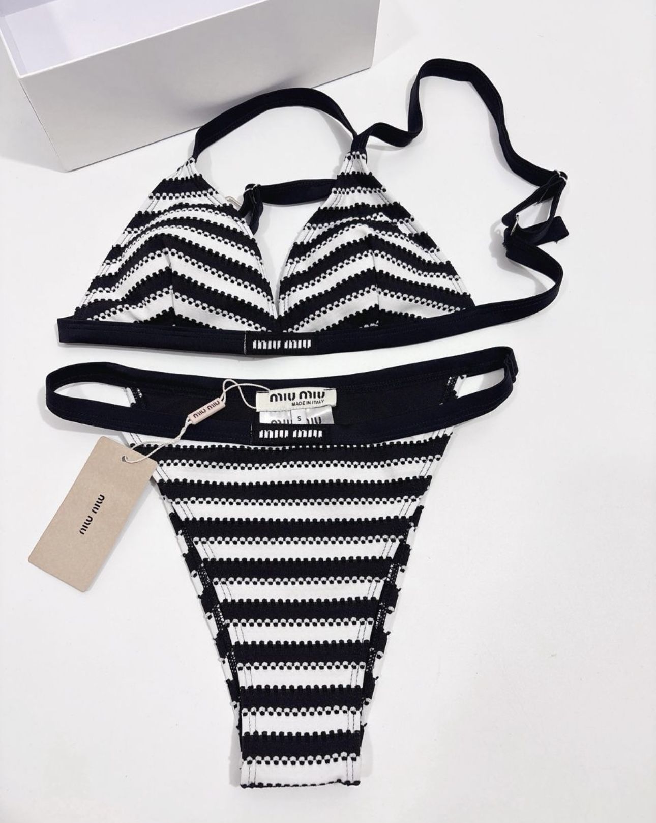 MIUMIU black LOGO bikini Size Small