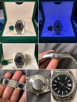 Datejust style  Steel Watch Black Dial