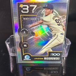 JACOB MISIOROWSKI 2025 Bowman Chrome Top 100 Prospect Refractor Card Miz Brewers