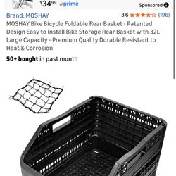 Moshay Foldable Bicycle Rear Basket