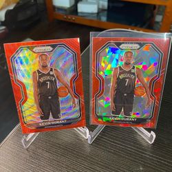 2020-21 Panini Prizm Red Cracked Ice and wave Kevin Durant Brooklyn Nets #81