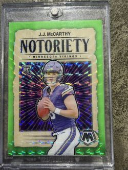 J.J. McCarthy Neon Green Notoriety 1/10 Rookie