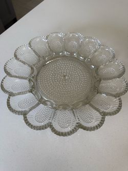 Vintage Indiana Glass deviled egg plate