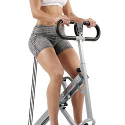 Sunny Health & Fitness Row-N-Ride Squat Assist Trainer, Foldable & Easy Setup Exercise Equipment w/Adjustable Resistance