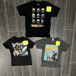 3 Star Wars Mandalorian T-Shirts S & XS 