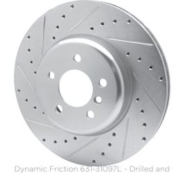 Dynamic Friction Zinc Coated Drilled and Slotted Brake Rotors  2011-2019 BMW left side