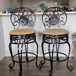 Cast Iron Bar Stools Gently Worn, Sturdy, Used