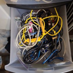 LOTS OF MISC. COMPUTER CORDS DATA CORDS CHARGER CORDS LAN CABLES ETC 