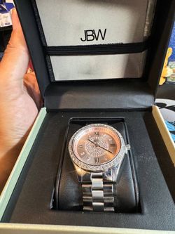 JBW Mondrian Diamond Dial 18k Rose Gold Plated SS Ladies Watch